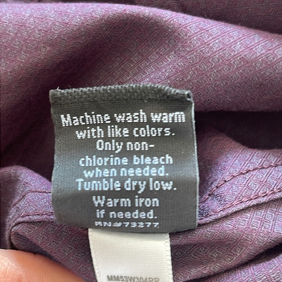 Marc Anthony Slim Fit Burgundy Long Sleeve Shirt - Size M - Picture 5 of 7